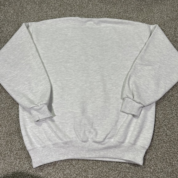 Vintage MSU Sweatshirt Embroidered Spell out Size Large Heather Grey Essentials - Picture 5 of 7